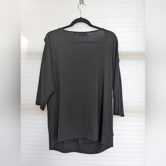 XL New York & Company Black Split Sleeve Shirt - Picture 2 of 4